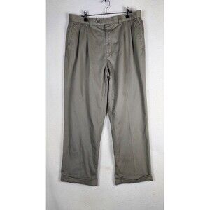 Lauren Ralph Lauren Mens Dress Pants Khaki Cotton Flat Front Classic 34x30